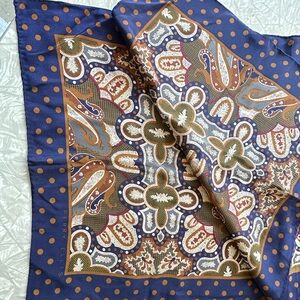 Perry Ellis Blue Paisley Silk Scarf